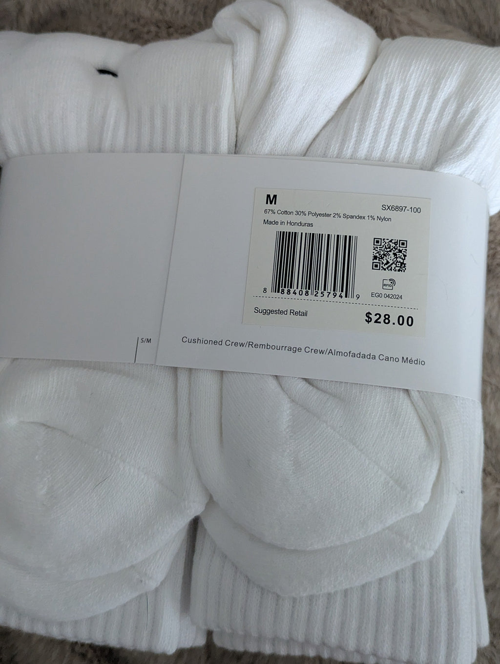 Cushioned crew everyday Nike socks