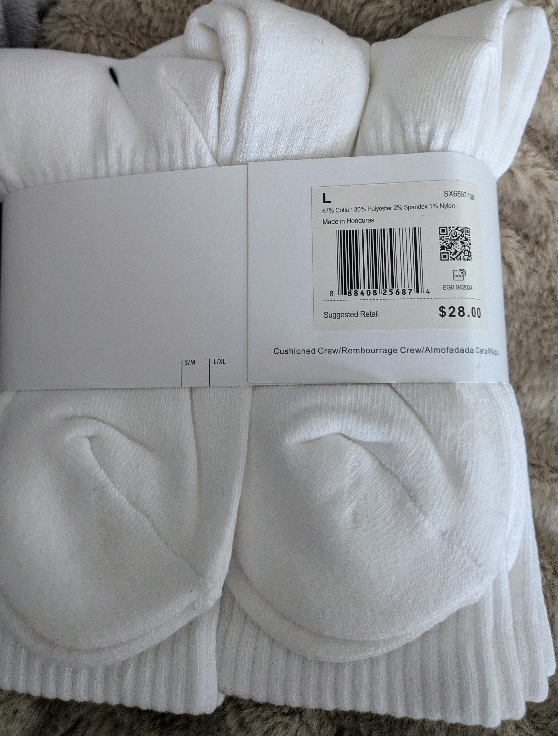 Cushioned crew everyday Nike socks